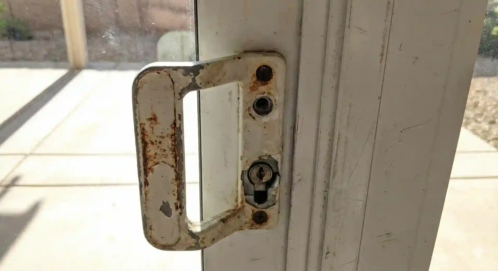 Lock & Handle Services - New Lock Installation Before Photo