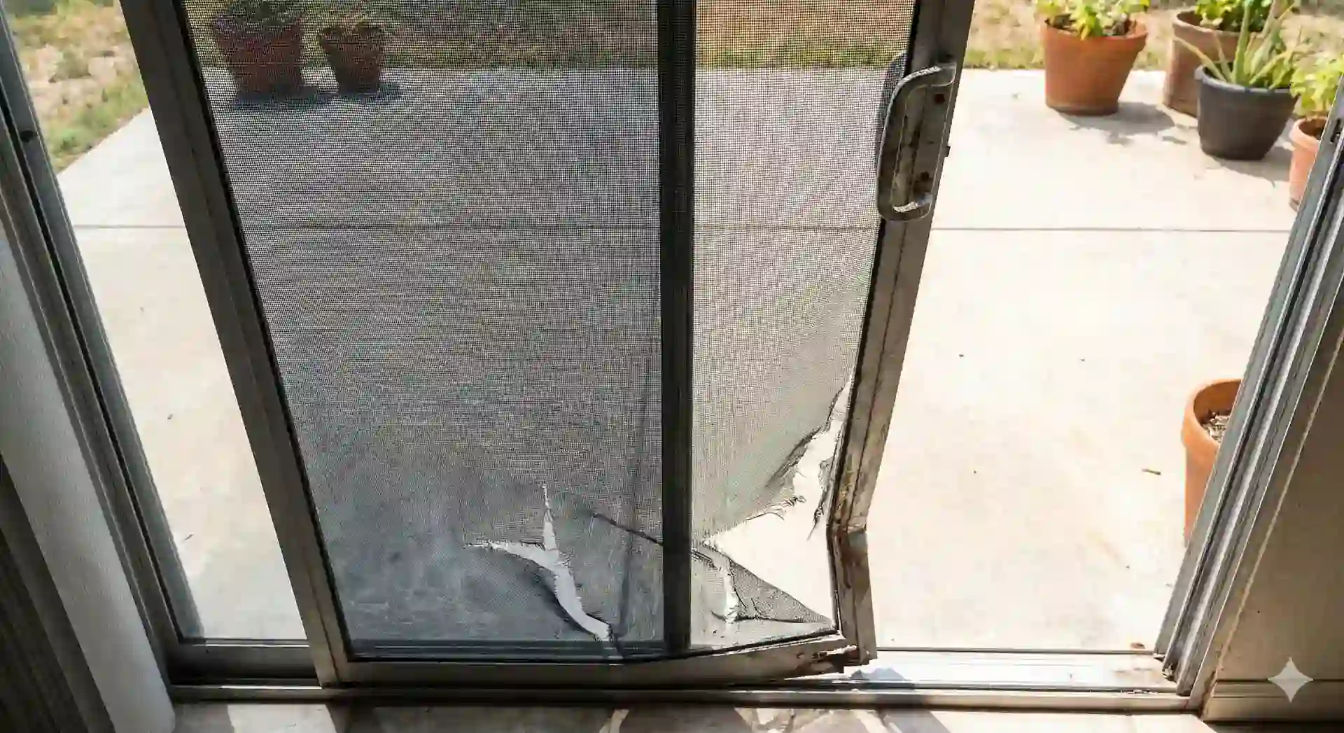 Screen Door Repair & Replacement - Before picture