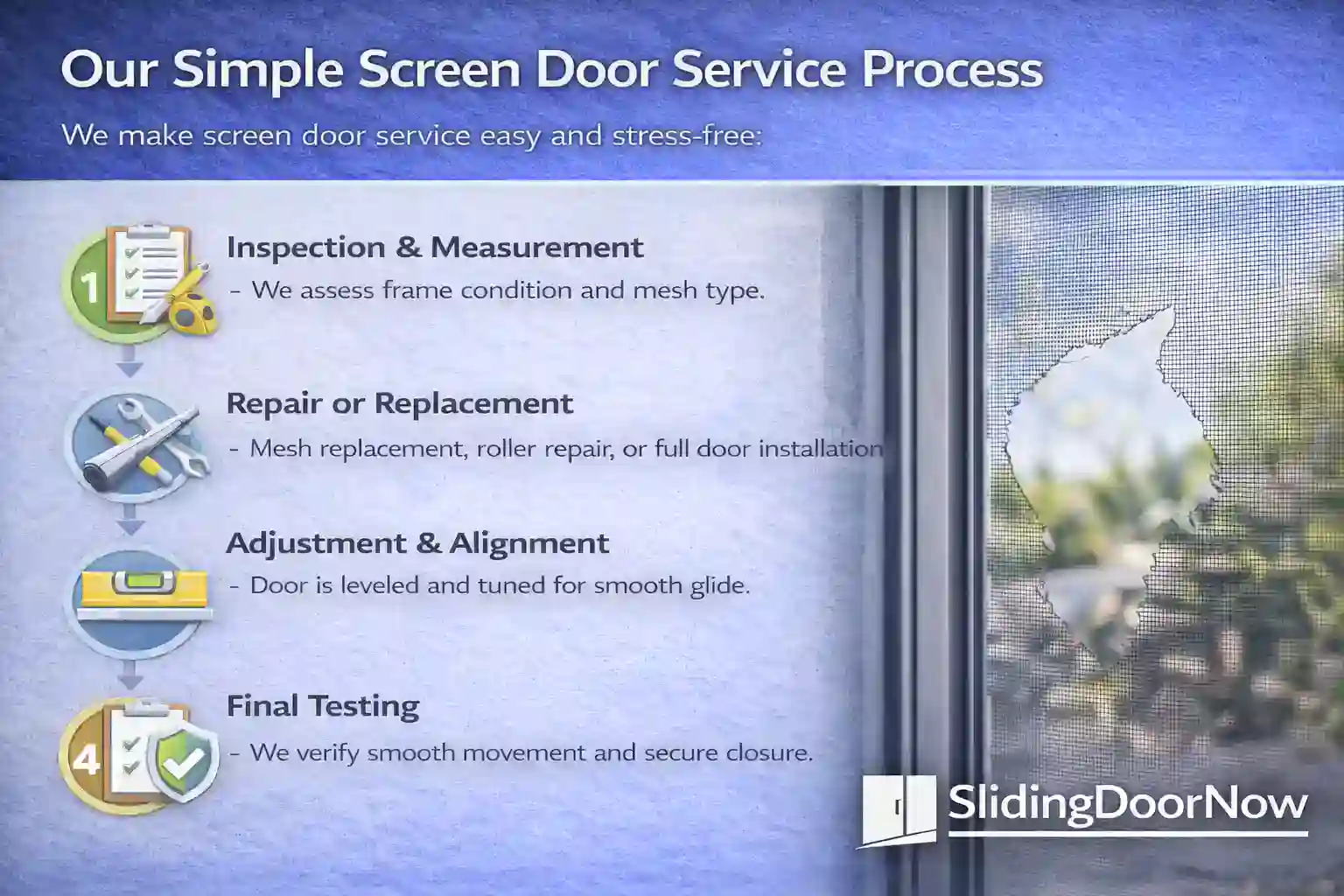 Screen Door Replacement Service Process